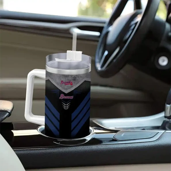 custom atlanta braves arrow armor navy black curved tumbler trendy 1 1.webp