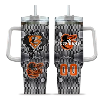 custom baltimore orioles superman shield orange gray curved tumbler best selling 1 1.webp