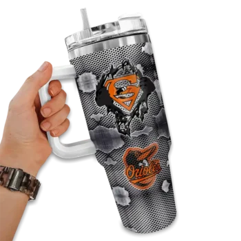 custom baltimore orioles superman shield orange gray curved tumbler fashion forward 1 1.webp