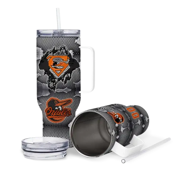 custom baltimore orioles superman shield orange gray curved tumbler high quality 1 1.webp