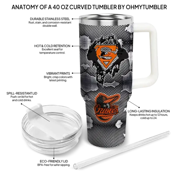 custom baltimore orioles superman shield orange gray curved tumbler new arrival 1 1.webp