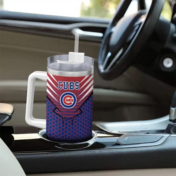 custom chicago cubs hex texture blue curved tumbler trendy 1 1.webp