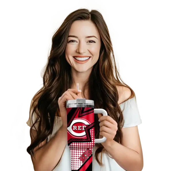 custom cincinnati reds arrow burst red curved tumbler premium grade 1 1.webp