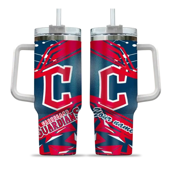 custom cleveland guardians abstract paths navy blue curved tumbler best selling 1 1.webp
