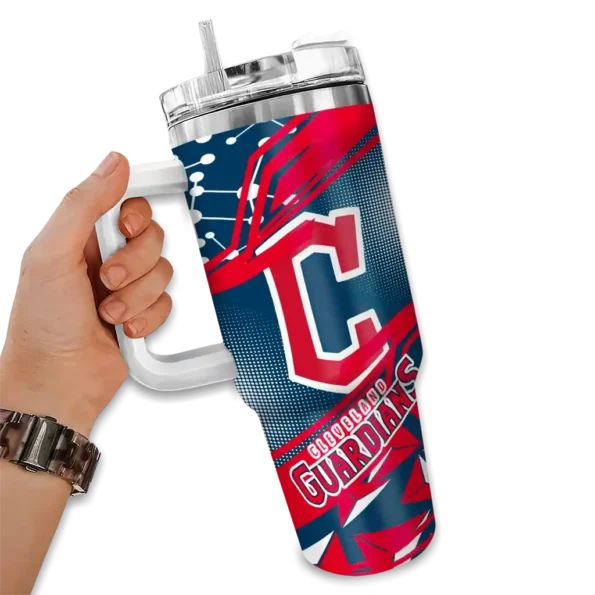custom cleveland guardians abstract paths navy blue curved tumbler fashion forward 1 1.webp