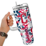 custom cleveland guardians camo mashup navy blue white curved tumbler best selling 1 1.webp