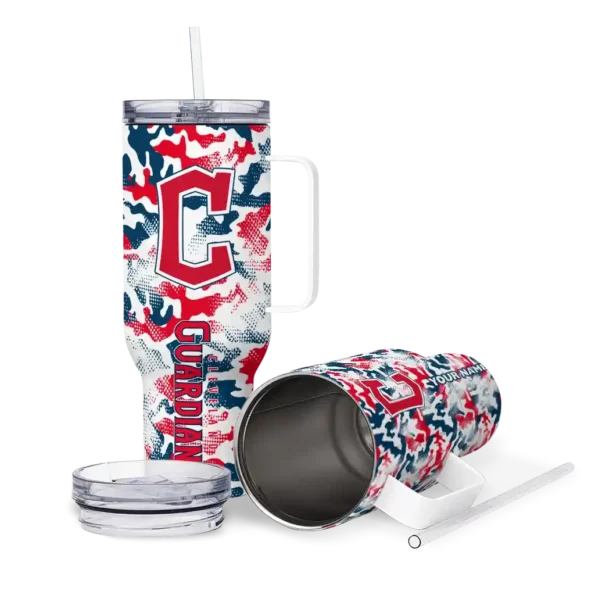custom cleveland guardians camo mashup navy blue white curved tumbler high quality 1 1.webp