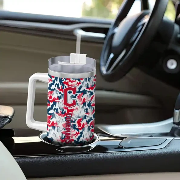 custom cleveland guardians camo mashup navy blue white curved tumbler trendy 1 1.webp