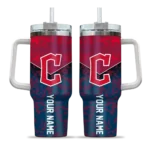 custom cleveland guardians chevron stripe navy blue curved tumbler best selling 1 1.webp