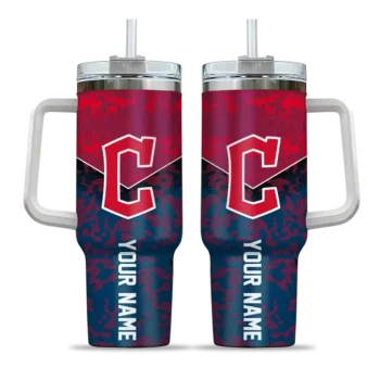 custom cleveland guardians chevron stripe navy blue curved tumbler best selling 1 1.webp