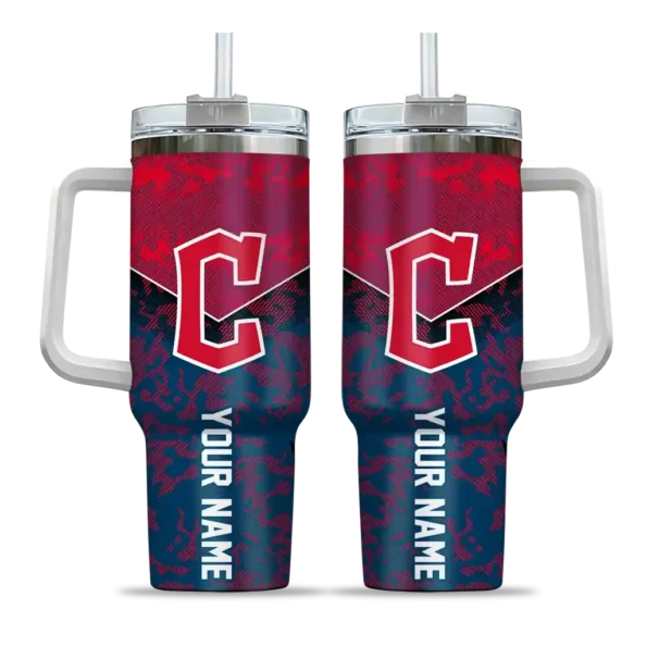 custom cleveland guardians chevron stripe navy blue curved tumbler best selling 1 1.webp