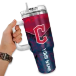 custom cleveland guardians chevron stripe navy blue curved tumbler best selling 1 1.webp