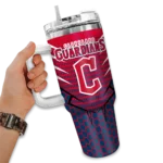 custom cleveland guardians hex texture navy blue curved tumbler best selling 1 1.webp