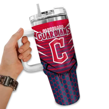 custom cleveland guardians hex texture navy blue curved tumbler fashion forward 1 1.webp