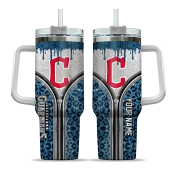 custom cleveland guardians leopard zipper navy blue curved tumbler best selling 1 1.webp