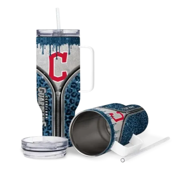 custom cleveland guardians leopard zipper navy blue curved tumbler high quality 1 1.webp