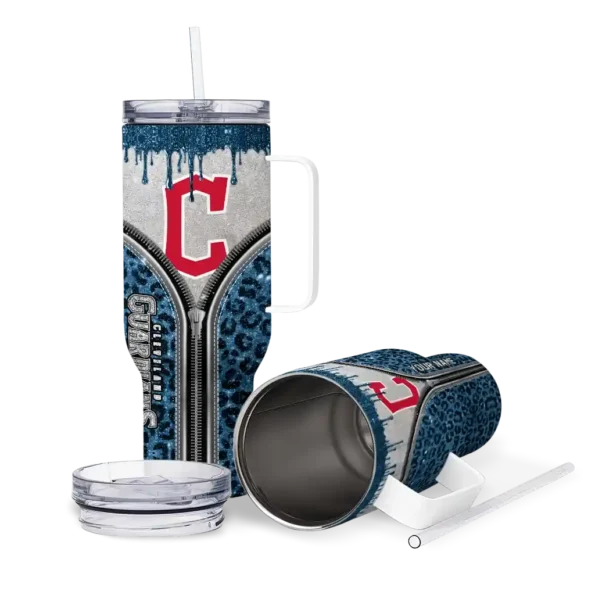 custom cleveland guardians leopard zipper navy blue curved tumbler high quality 1 1.webp