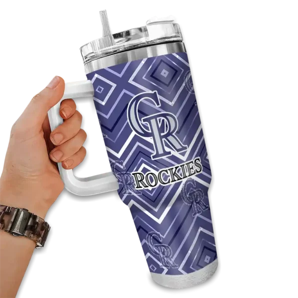 custom colorado rockies bold diamonds blue curved tumbler fashion forward 1 1.webp