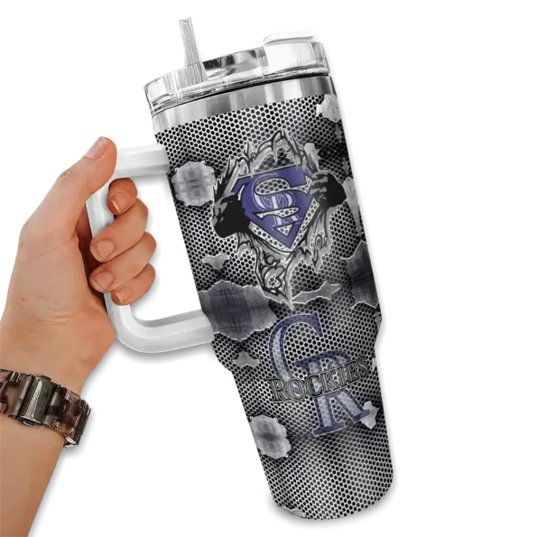 custom colorado rockies superman shield blue gray curved tumbler fashion forward 1 1.webp