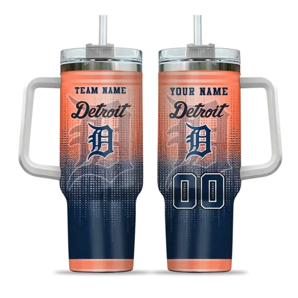 custom detroit tigers gradient dots navy curved tumbler best selling 1 1.webp