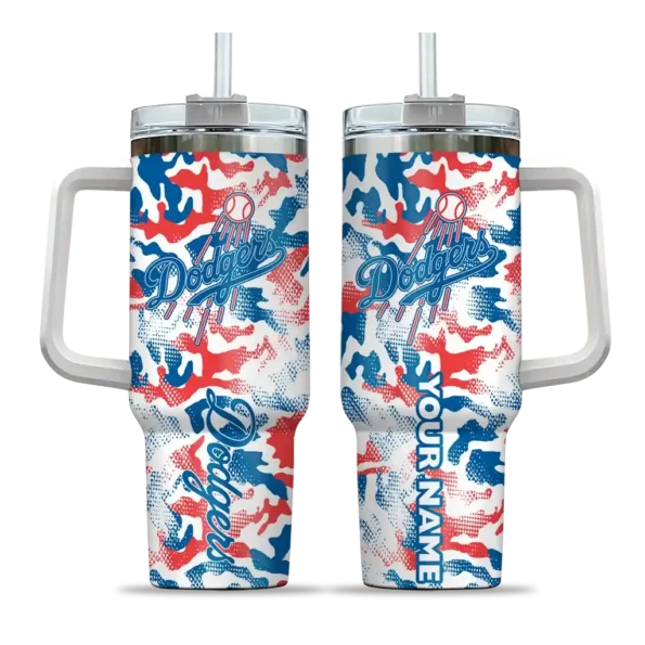 custom los angeles dodgers camo mashup blue white curved tumbler best selling 1 1.webp