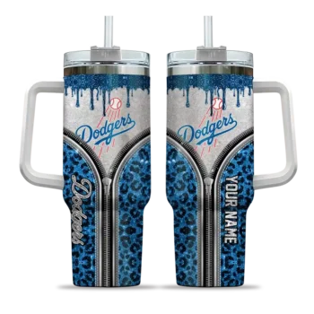 custom los angeles dodgers leopard zipper blue curved tumbler best selling 1 1.webp