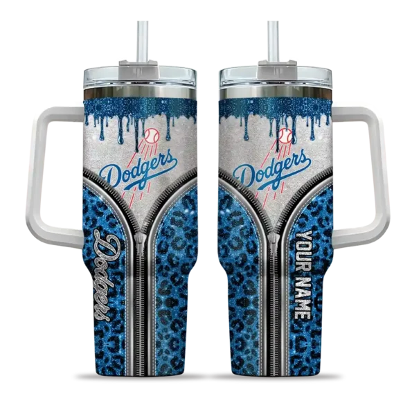 custom los angeles dodgers leopard zipper blue curved tumbler best selling 1 1.webp