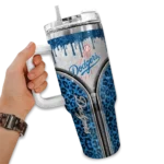 custom los angeles dodgers leopard zipper blue curved tumbler best selling 1 1.webp