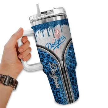 custom los angeles dodgers leopard zipper blue curved tumbler fashion forward 1 1.webp