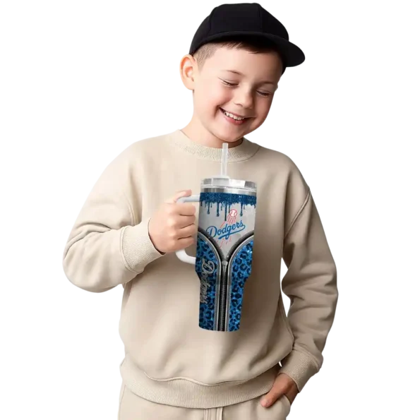 custom los angeles dodgers leopard zipper blue curved tumbler latest model 1 1.webp