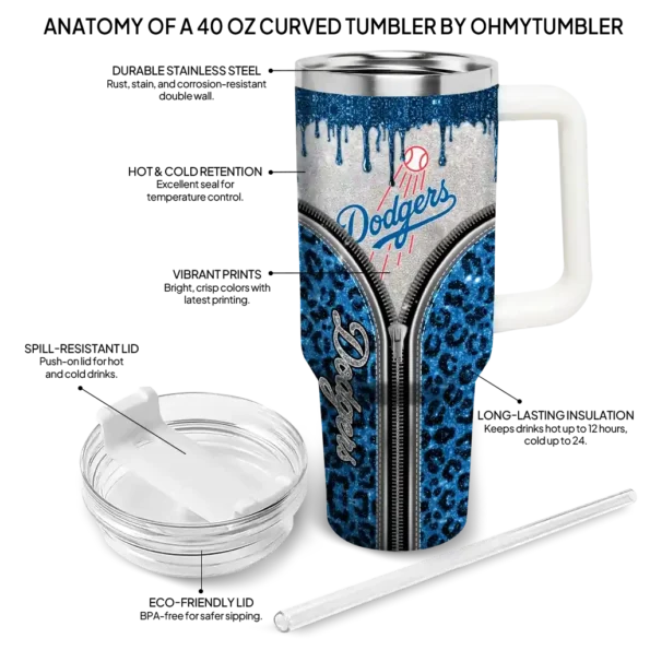 custom los angeles dodgers leopard zipper blue curved tumbler new arrival 1 1.webp