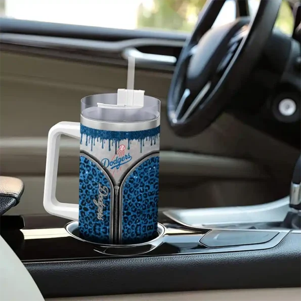 custom los angeles dodgers leopard zipper blue curved tumbler trendy 1 1.webp