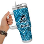 custom miami marlins bold diamonds blue curved tumbler best selling 1 1.webp