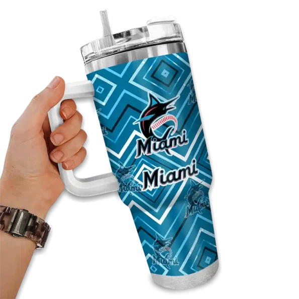 custom miami marlins bold diamonds blue curved tumbler fashion forward 1 1.webp