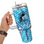 custom miami marlins chevron angle blue curved tumbler best selling 1 1.webp