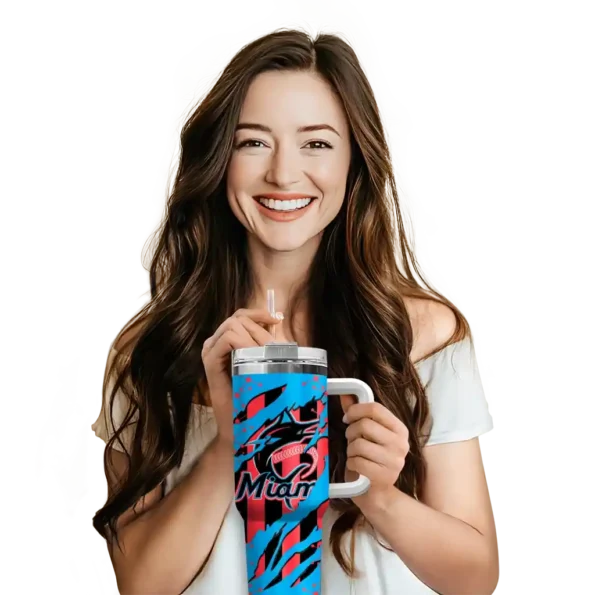 custom miami marlins claw cut blue black curved tumbler premium grade 1 1.webp