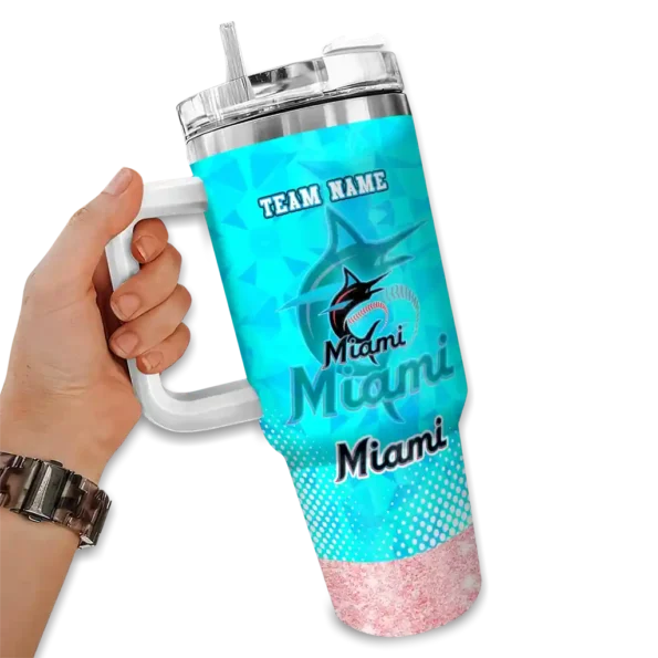 custom miami marlins geometric prism blue curved tumbler fashion forward 1 1.webp
