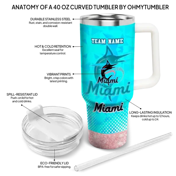 custom miami marlins geometric prism blue curved tumbler new arrival 1 1.webp