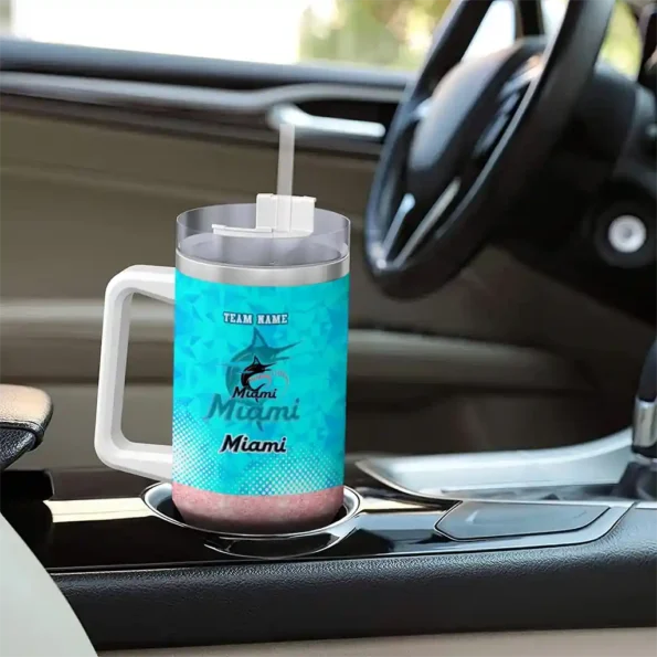 custom miami marlins geometric prism blue curved tumbler trendy 1 1.webp