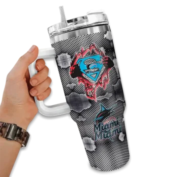 custom miami marlins superman shield blue gray curved tumbler fashion forward 1.webp