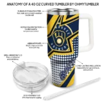 custom milwaukee brewers arrow burst navy blue curved tumbler best selling 1.webp