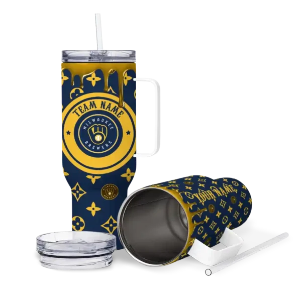 custom milwaukee brewers bullseye drips navy blue curved tumbler high quality 1.webp