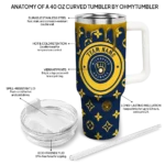 custom milwaukee brewers bullseye drips navy blue curved tumbler best selling 1.webp