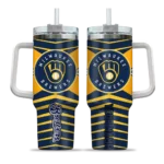 custom milwaukee brewers chevron layers navy blue curved tumbler best selling 1.webp