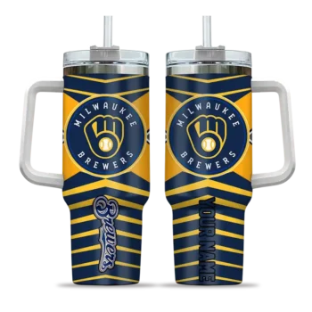 custom milwaukee brewers chevron layers navy blue curved tumbler best selling 1.webp