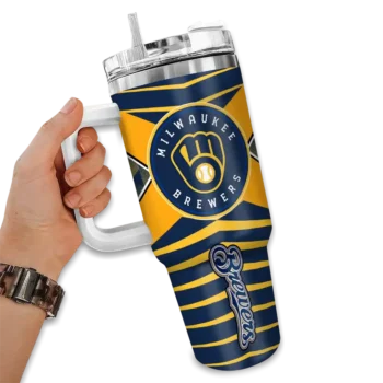 custom milwaukee brewers chevron layers navy blue curved tumbler fashion forward 1.webp