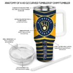 custom milwaukee brewers chevron layers navy blue curved tumbler best selling 1.webp