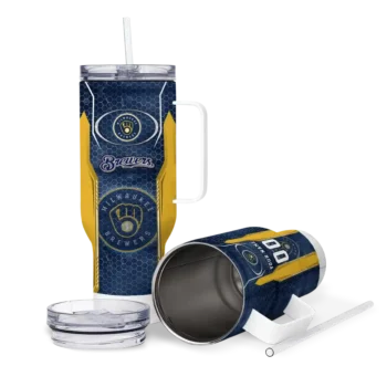 custom milwaukee brewers hexagon armor navy blue curved tumbler high quality 1.webp