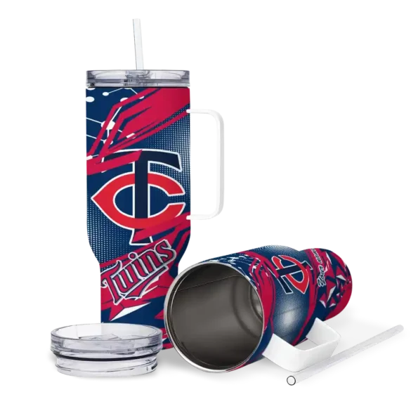 custom minnesota twins abstract paths navy curved tumbler high quality 1.webp