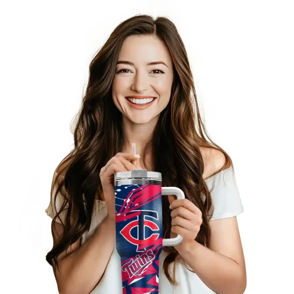 custom minnesota twins abstract paths navy curved tumbler premium grade 1.webp